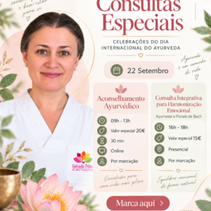 Consultas Especiais – Aconselhamento Ayurvédico Geral ou Consulta Integrativa para Harmonização Emocional